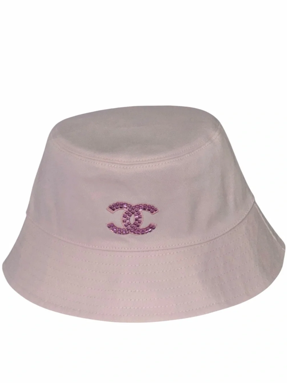 Chanel Beauty GWP Pink CC Rhinestone Logo Bucket Hat